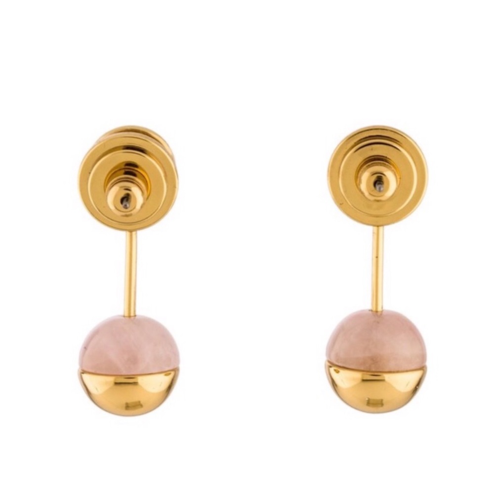 TORY BURCH •  Logo Bead Ear Jackets Earrings - Picture 4 of 5